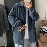 Casual Oversize Corduroy Shirts Spring Long Sleeve Shirts Tops Streetwear Man Baggy Blouse Coat Men's Clothes