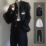 Three Piece Suit Jacket Men's Korean Trousers Uniform Western-style Clothes Black Color Pants A Set Clothes Fashion Coats