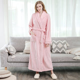 Women Winter Plus Size Long Warm Flannel Bathrobe Men Kimono Velvet Bath Robe Bride Dressing Gown Lovers Robes Night Sleepwear