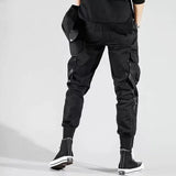 Men Hip Hop Black Cargo Pants Joggers Sweatpants Overalls Men Ribbons Streetwear Harem Pants Women Fashions Trousers