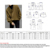 Foesce V-neck Knitted Sweater Men Korean Long Sleeve Loose Warm Pullover Men's Simple Solid Slim Sweater Boy