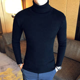 Men Turtleneck Sweaters and Pullovers  New Fashion Knitted Sweater Winter Men Pullover Homme Wool Casual Solid Clothes