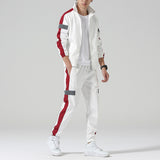 2Pcs Men Tracksuit Hoodie Tops Joggers Pants Tracksuit Set Male Running Jogging Sportswear Hooded Pants Mens Sweat Suit