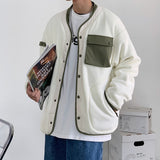 spring autumn new retro Japanese color matching baseball uniform male loose neutral wind wild couple jacket ropa para hombre