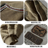 Autumn Winter American Military Style Baseball Collar Cardigan Hoodies Men's Terry Knitted Sport Jacket Casual Baseball Uniform