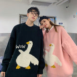 Cute Duck Goose Cartoon Sweater Autumn Winter Men Pullovers Women Knitted Jumper Sweaters Couple Japanese Streetwear