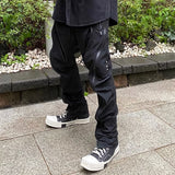 High Street Multi Zipper Drawstring Mens Vibe Style Overalls Straight Oversized Casual Baggy Cargo Pants Waterproof Trousers