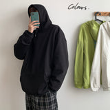 Men's Solid Color Clothes Pullover Hat Loose Coat 8 Color Loose Hooded Hoodies Cotton Casual Sweatshirts Big Size M-5XL