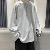 Loose Sweatshirts Men Solid T Shirt Neutral Streetwear Fashion Women Korean Clothes Cotton Pullover Long Sleeve T-shirts Man