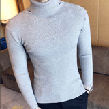 Men Turtleneck Sweaters and Pullovers  New Fashion Knitted Sweater Winter Men Pullover Homme Wool Casual Solid Clothes