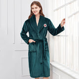 Winter Warm Couple Flannel Robe Sleepwear Loose Casual Kimono Bathrobe Gown Thick Coral Fleece Women Nightwear Nightgown 3XL