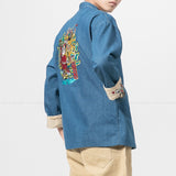 Chinese Style Embroidery Shirts Hanfu Blouse Japanese Harajuku Casual Denim Jackets Coats Hip Hop Harem Pants Overalls Trousers