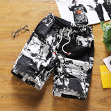 Foesce new fashion printed men cotton shorts men's casual shorts drawstring waist bermuda shorts S-4XL