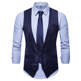 Covrlge Spring Fashion Suit Vest Men Formal Dress Vest English Style Herringbone Sleeveless Jacket Wedding Waistcoat Men