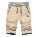 New Summer Men Shorts Cotton Beach Shorts Elastic Waist Casual Shorts