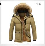 M-5XL Fur Collar Hooded Men Winter Jacket  Fashion Warm Wool Liner Man Jacket and Coat Windproof Male Parkas casaco