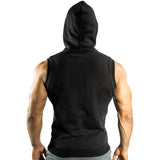 Foesce Men Fitness Bodybuilding Sleeveless Hoodies Sweatshirt Male Gym Cotton Hooded Vest Casual Fashion Brand Sportswear Clothing