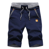 New Summer Men Shorts Cotton Beach Shorts Elastic Waist Casual Shorts