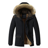 M-5XL Fur Collar Hooded Men Winter Jacket  Fashion Warm Wool Liner Man Jacket and Coat Windproof Male Parkas casaco