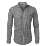 Mens Plaid Cotton Casual Dress Shirts Slim Fit Long Sleeve Button Down Fashion Men Work Business Brand Shirt Chemise Homme