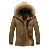 M-5XL Fur Collar Hooded Men Winter Jacket  Fashion Warm Wool Liner Man Jacket and Coat Windproof Male Parkas casaco