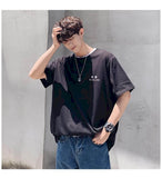 Foesce-Summer Tshirt Men T Shirt Women Big Fashion Tops Short-sleeved T-shirt Korean Style Loose Casual Youth Harajuku Shirt