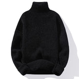 Mens Sweater Solid Color Turtleneck Sweater Men Knitted Pullovers Winter Mens Knitted Sweater Causal Pullovers Man Clothes