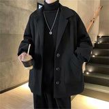 Woolen Coat Men Autumn Winter Korean Fashion Turn-down Coats Thicken Windbreaker Solid Single-breasted Outerwear Male