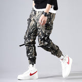 Foesce Ribbons Harem Joggers Men Cargo Pants Streetwear Hip Hop Casual Pockets Track Pants Male Harajuku Fashion Trousers