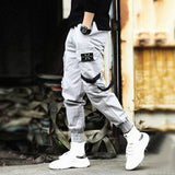 Foesce Ribbons Harem Joggers Men Cargo Pants Streetwear Hip Hop Casual Pockets Track Pants Male Harajuku Fashion Trousers