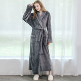 Women Winter Plus Size Long Warm Flannel Bathrobe Men Kimono Velvet Bath Robe Bride Dressing Gown Lovers Robes Night Sleepwear