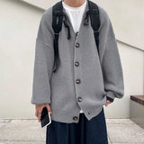 Men Cardigan Autumn Male Outwear Tops Sweaters Knit Solid Loose Casual Preppy Style Korean Fashion Knitwear Coat Pull Homme