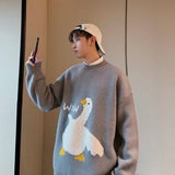 Cute Duck Goose Cartoon Sweater Autumn Winter Men Pullovers Women Knitted Jumper Sweaters Couple Japanese Streetwear