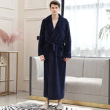 Women Winter Plus Size Long Warm Flannel Bathrobe Men Kimono Velvet Bath Robe Bride Dressing Gown Lovers Robes Night Sleepwear