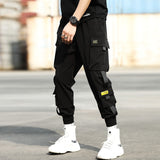 Foesce Ribbons Harem Joggers Men Cargo Pants Streetwear Hip Hop Casual Pockets Track Pants Male Harajuku Fashion Trousers