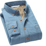 Fashion Brand Winter Jeans Shirt Men Warm Fleece Lined Velvet Denim Shirts Cowboy Coats Outwear Windbreaker Thick Clothing