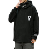 Autumn New Men's Japanese Large Size 5XL Embroidered Hooded Thick Tops for Young Students Loose Casual Men's Hoodies Harajuku