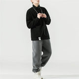 Autumn Warm Suit Men Two Piece Sets Comfort Fleece Top and Elastic Waist Trousers Loose Clothes Big Size Sportwear Outdoor