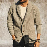 Men's Sweaters Winter Thick Warm High Street V-neck Knitted Cardigan Casual Slim Jacquard Striped Fashion Streetwear