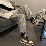 Streetwear Wide Oversize Pants Men Harajuku Casual Sport Sweatpants Joggers Skateboard Pants Letter Ankle Length Trousers