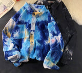 Tie Dye Corduroy Jacket Men Clothing Korean Style Winter Coat Men Winter Jacket Streetwear 5XL Autumn New Arrivals