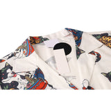 Dark Icon Harajuku Cat Polo Shirt Men Summer Men's Hawaiian Shirt Man Blouse