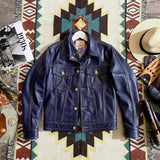 Foesce Real leather Cuero Super slim blue genuine leather jacket.men classic casual short young cowhide coat.fashion