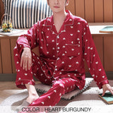 Men Pajamas Sets Satin  Pyjamas Nightwear Sleepwear Underwear Long Sleeve Striped Printed Casual Spring Autumn Winter