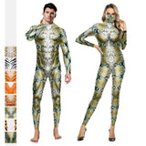 Women Men Jumpsuits Giraffe Serpentine Tiger Sexy Cosplay Costume Animal Print Couple Bodysuit Leopard Shapewear Romper Outfits