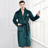 Winter Warm Couple Flannel Robe Sleepwear Loose Casual Kimono Bathrobe Gown Thick Coral Fleece Women Nightwear Nightgown 3XL