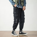 Men Hip Hop Black Cargo Pants Joggers Sweatpants Overalls Men Ribbons Streetwear Harem Pants Women Fashions Trousers