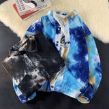 Tie Dye Corduroy Jacket Men Clothing Korean Style Winter Coat Men Winter Jacket Streetwear 5XL Autumn New Arrivals