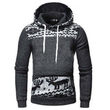 Autumn Oversized Hoodie Men Sweatshirt Christmas Deer Hoodies Sweatshirts Casual Long Sleeve Hooded Pullovers Streetwear Men 5XL