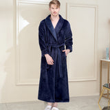 Women Winter Plus Size Long Warm Flannel Bathrobe Men Kimono Velvet Bath Robe Bride Dressing Gown Lovers Robes Night Sleepwear